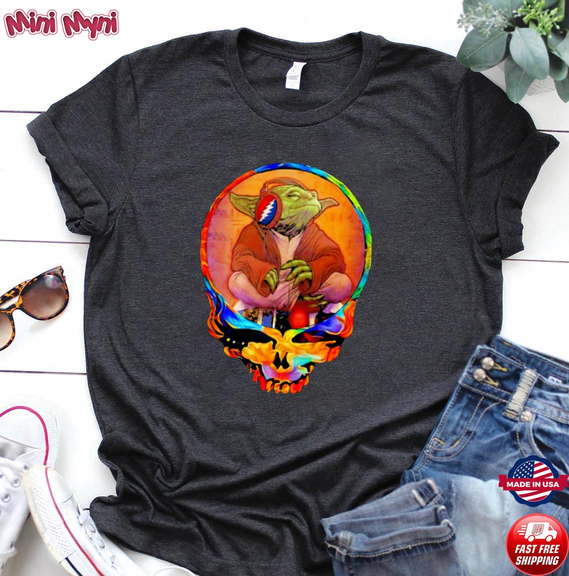 Official grateful Dead Baby Yoda Skull T-Shirt, hoodie, sweater