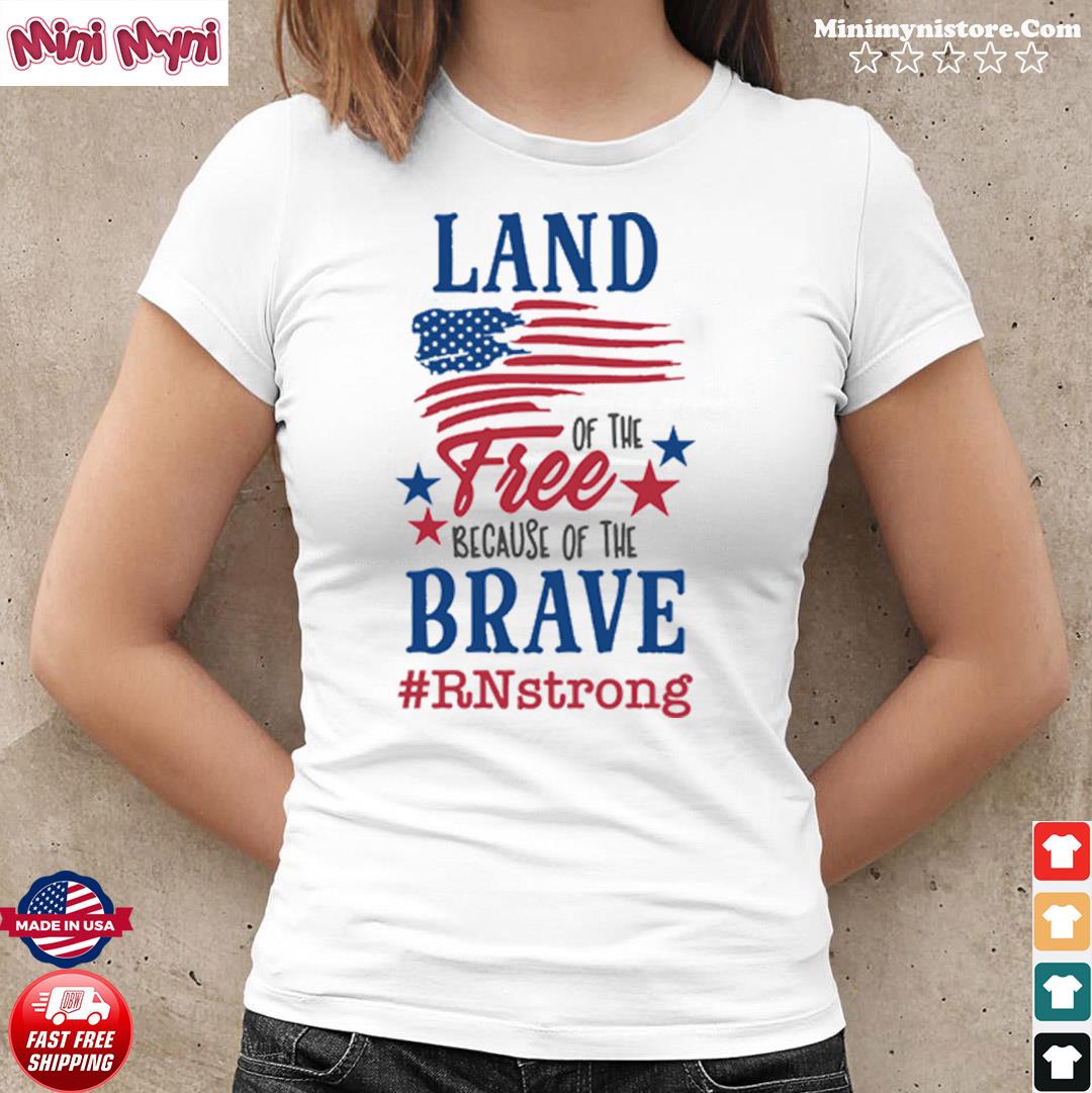 v neck land of the free because of the brave shirt