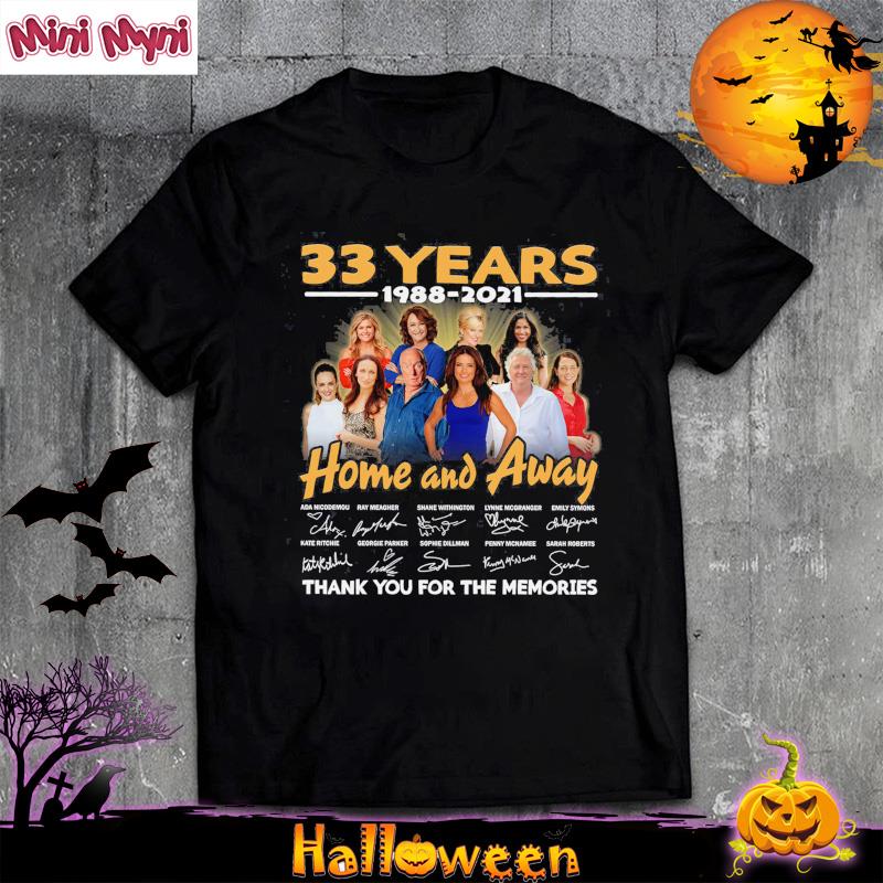 Official 33 Years Of Home And Away 1988 2021 Thank You For The Memories Signatures Shirt