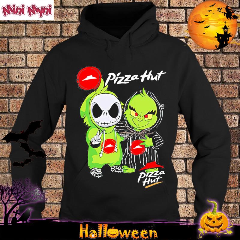Official Baby Grinch And Jack Skellington Pizza Hut Shirt Hoodie