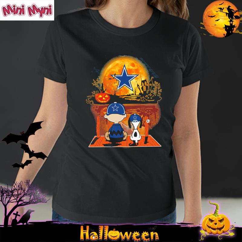 Official Snoopy and Charlie Browns Dallas Cowboys Moon Halloween