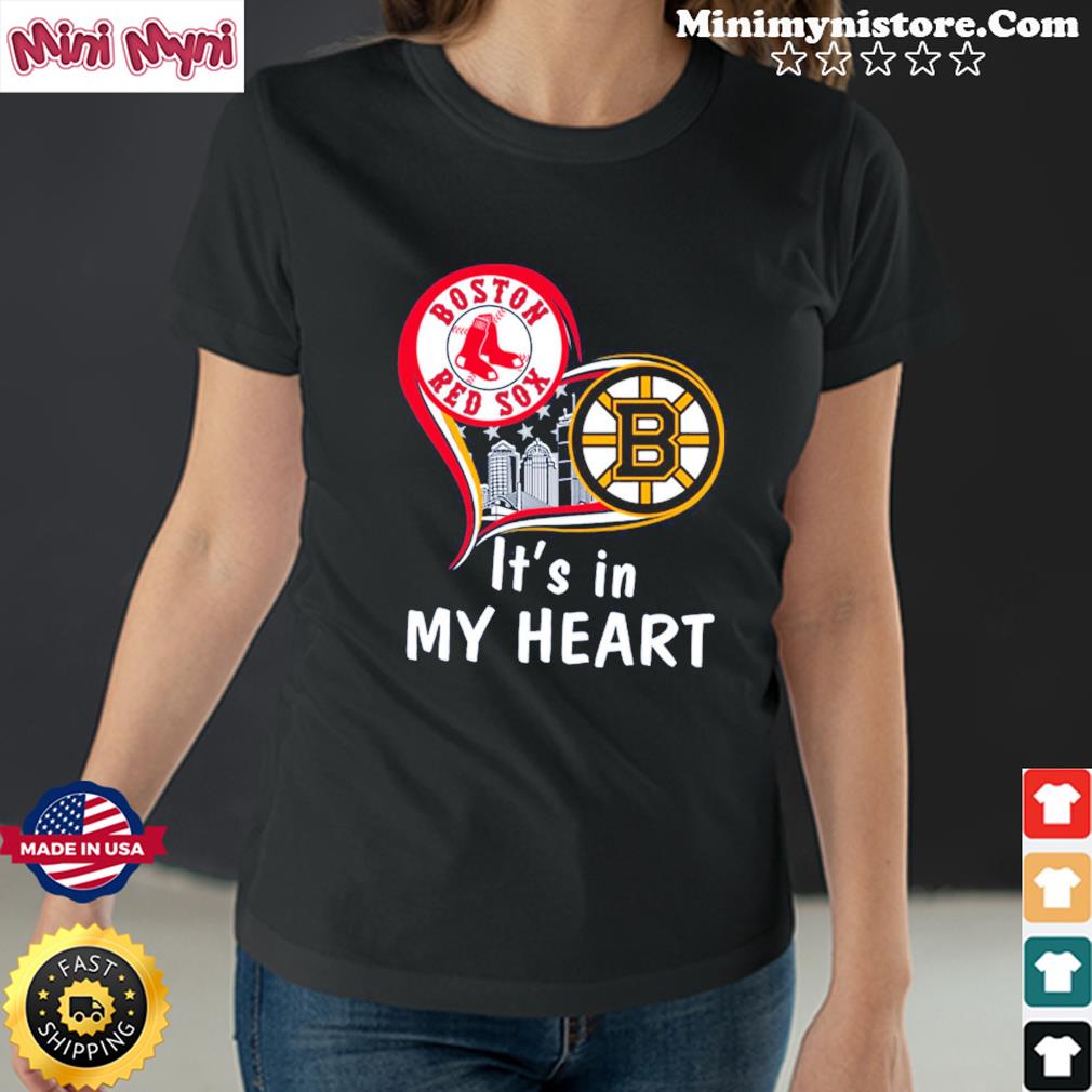 Boston Red Sox and Boston Bruins bear It's in my heart shirt