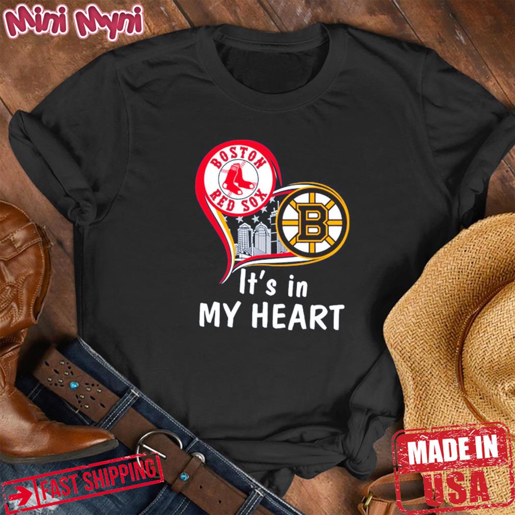 Boston Red Sox and Boston Bruins bear It's in my heart shirt