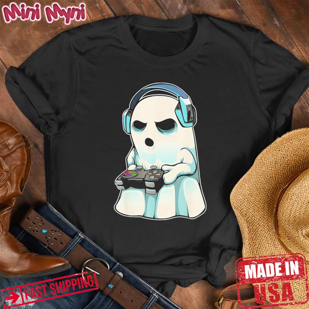 Gamer Ghost Lazy Halloween Costume Cool Video-game Gaming T-Shirt