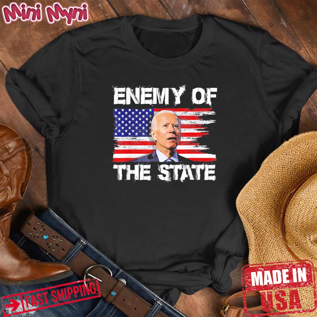 Enemy Of State Trump American Patriotic USA Flag T-Shirt