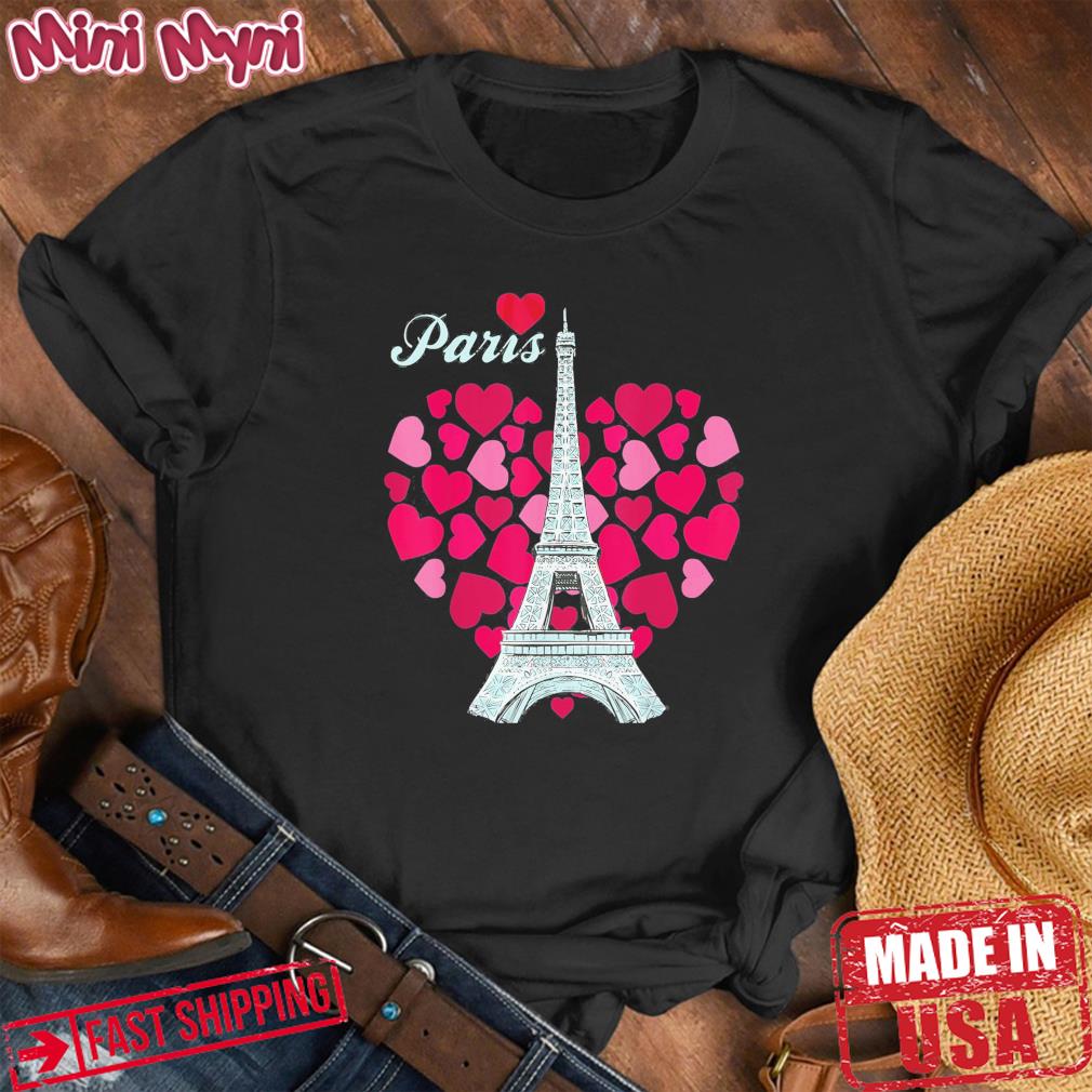 Love Paris Heart Eiffel Tower Souvenir France French Love T-Shirt