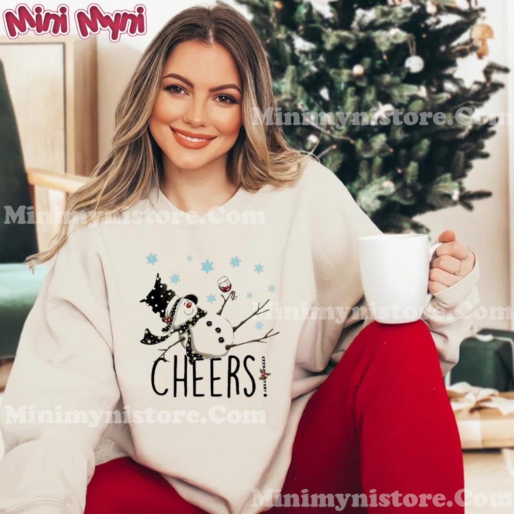 Cheers snowman and wine christmas Tee Shirt