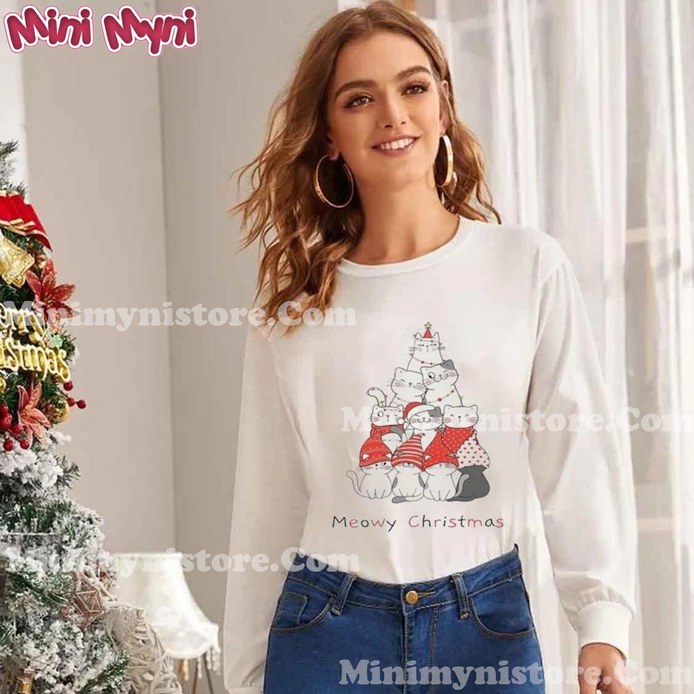 Meowy Christmas , Christmas Cat T-Shirt