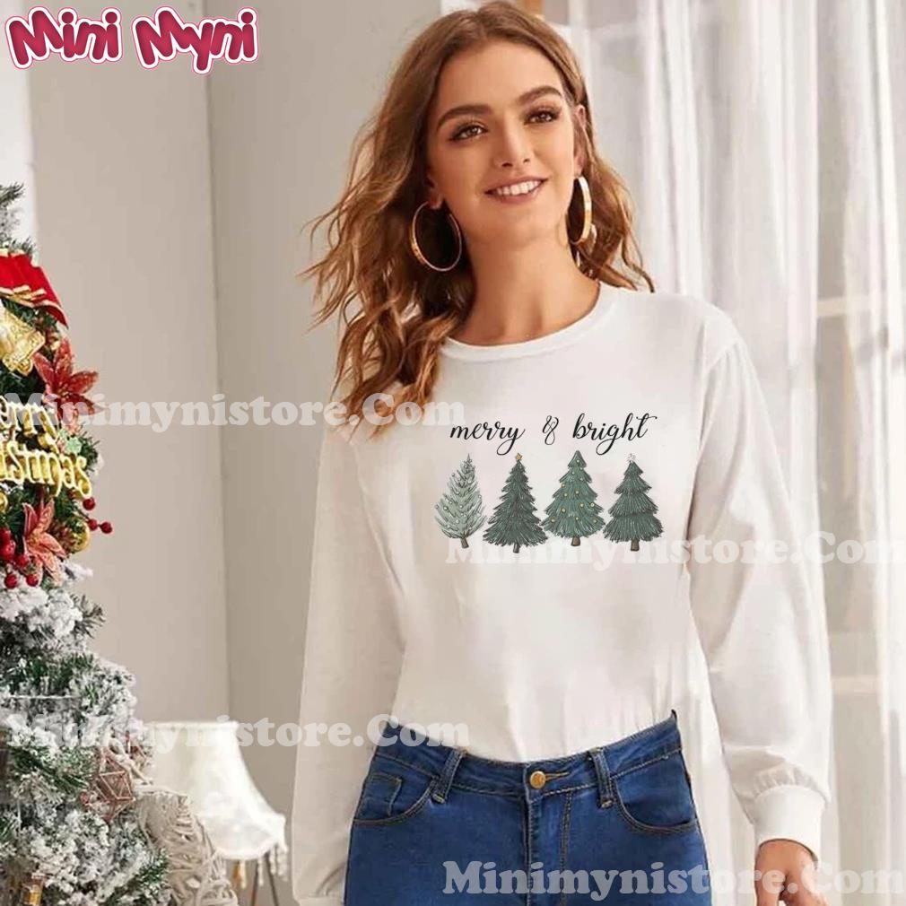 Merry & Bright Christmas Tree T-Shirt