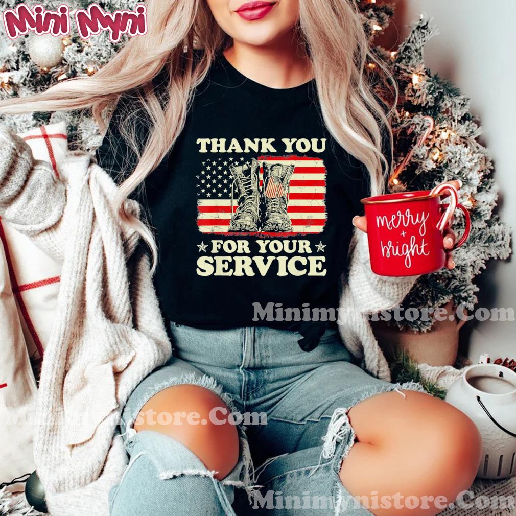 Thank You For Your Service Veteran US Flag Veterans Day T-Shirt