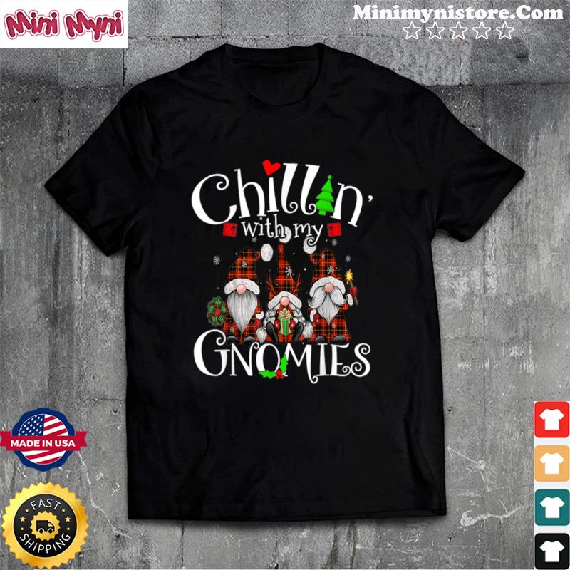 Chillin With My Gnomies, Christmas Red Gnomes Plaid Buffalo Shirt