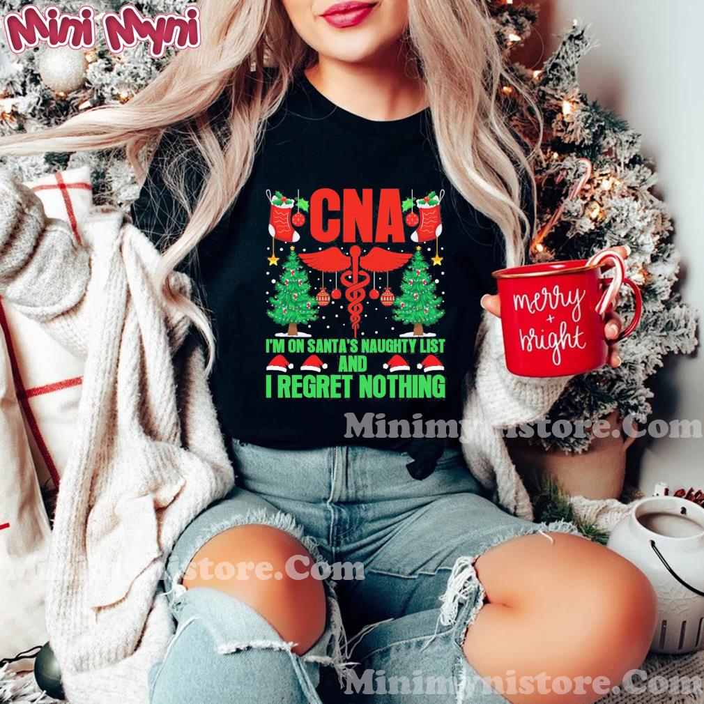 CNA I'm On Santa's Naughty List And I Regret Nothing American Flag Shirt
