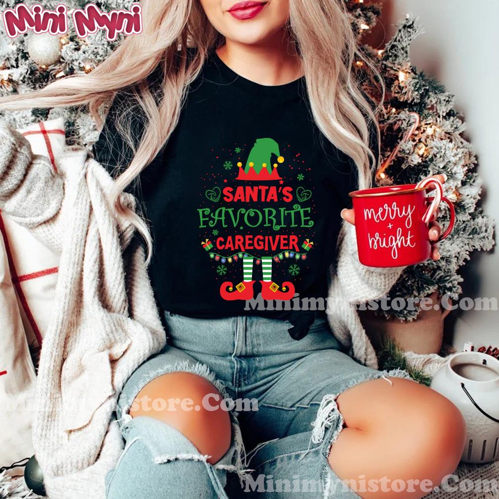 ELF Santa's Favorite Caregiver Merry Christmas Sweatshirt