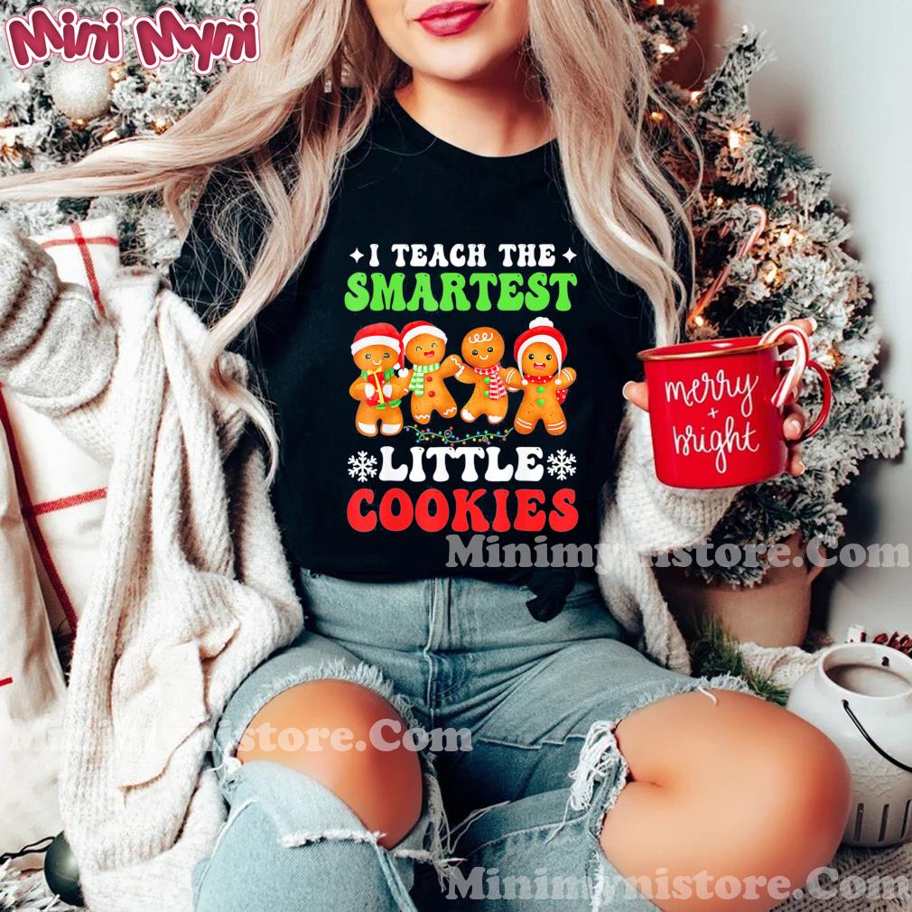 I Teach The Smartest Cookies Gingerbread Christmas Groovy T-Shirt