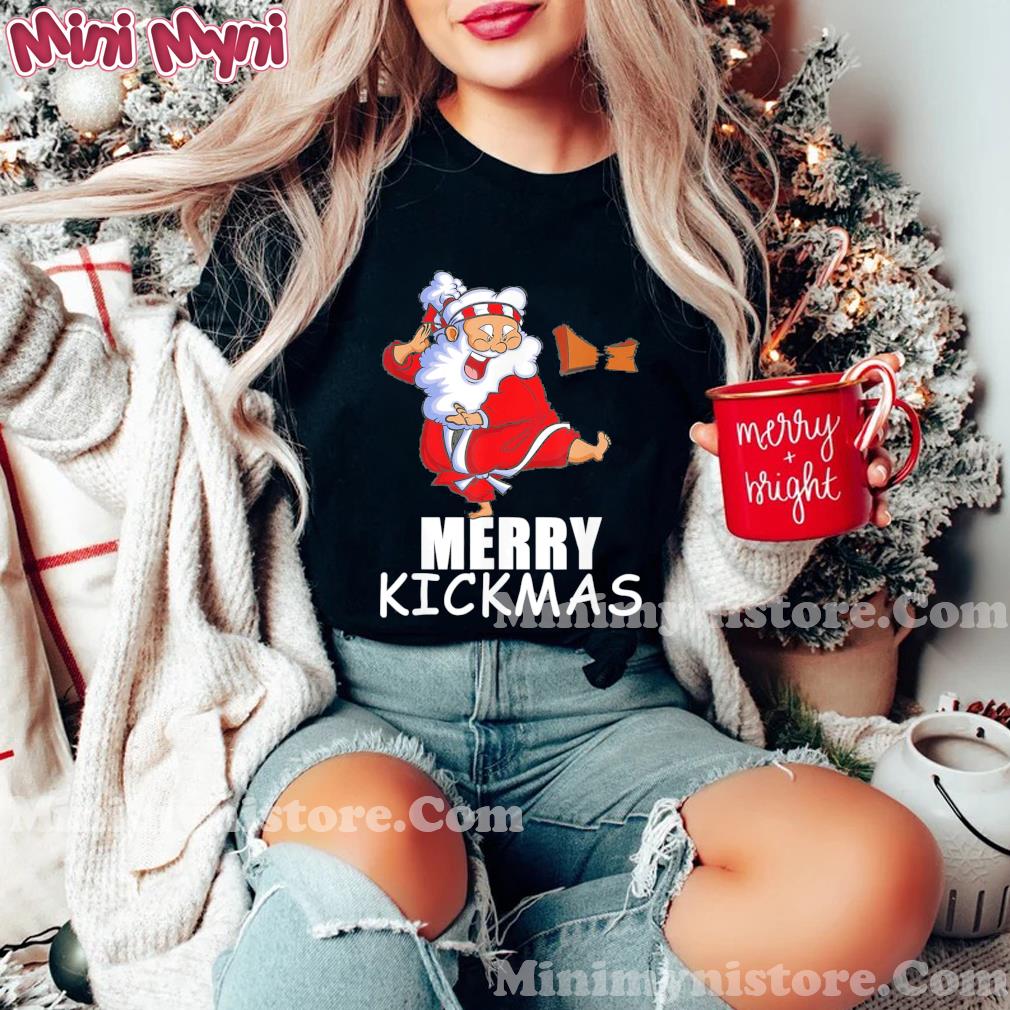 Merry Kickmas Karate Santa Family Matching Pajamas Shirt