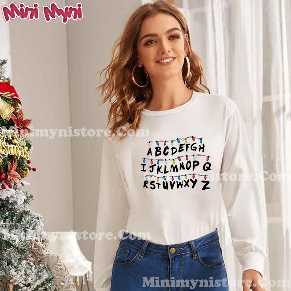 Christmas Light Alphabet T-Shirt, Christmas Doodle Teacher, Teaching Shirt