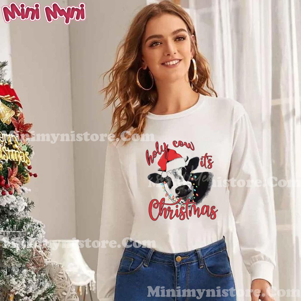 Holy Cow Its Christmas Cow Cute Christmas Shirt