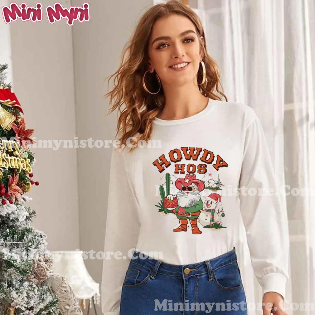 Howdy Hos Christmas Shirt, Santa Cowboy Shirt, Retro Santa Shirt, Ho Ho Ho Howdy Christmas Shirt