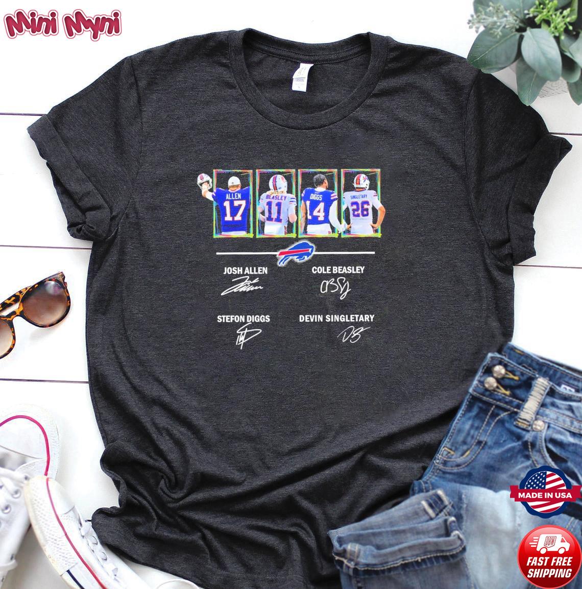 Buffalo Bills Diggs Josh Allen and Beasley signatures shirt, hoodie,  sweater, long sleeve and tank top