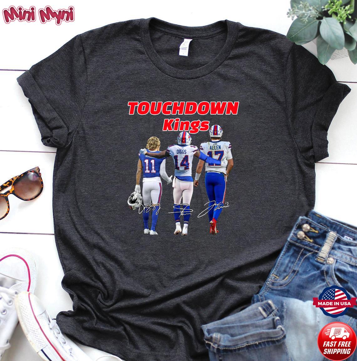 Buffalo Bills Touchdown Kings Cole Beasley 11 Stefon Diggs 14 Josh Allen 17  Signatures Shirt, hoodie, sweater, ladies v-neck and tank top