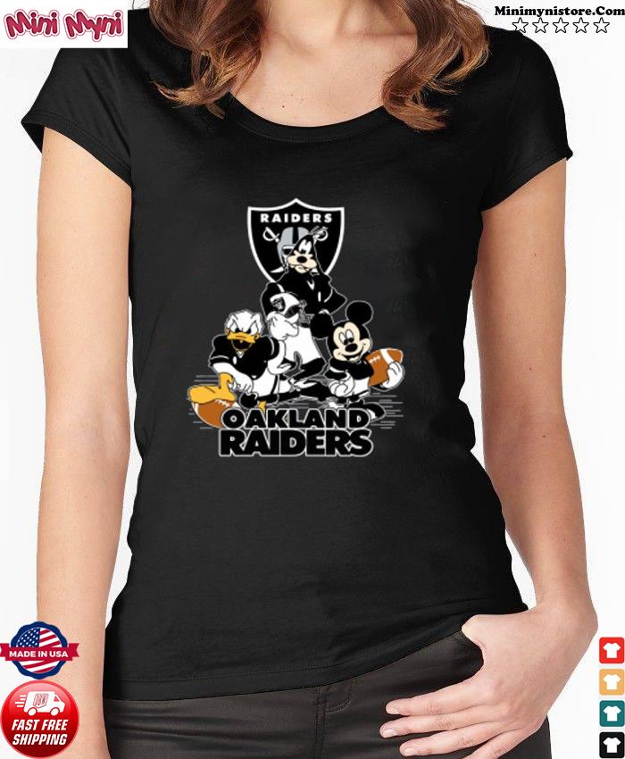 NFL Oakland Raiders Mickey Mouse Donald Duck Goofy Football Shirt T-Shirt