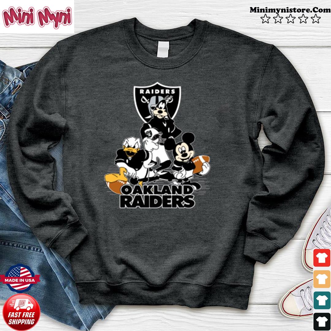 NFL Oakland Raiders Mickey Mouse Donald Duck Goofy Football Shirt