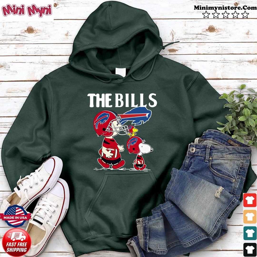 The Buffalo Bills With Red Snoopy Charlie Brown And Woodstock Shirt