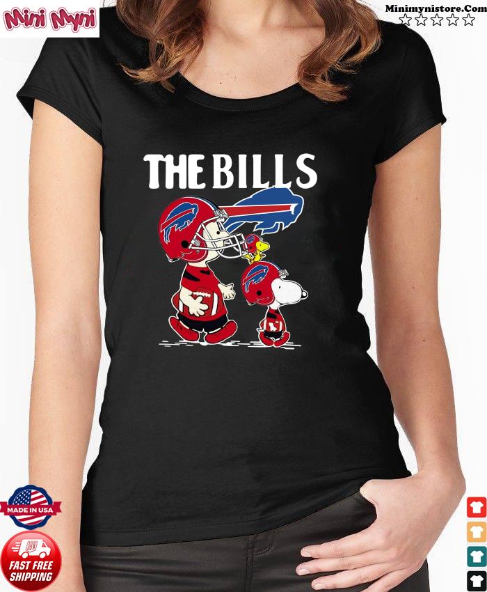 The Buffalo Bills With Red Snoopy Charlie Brown And Woodstock Shirt