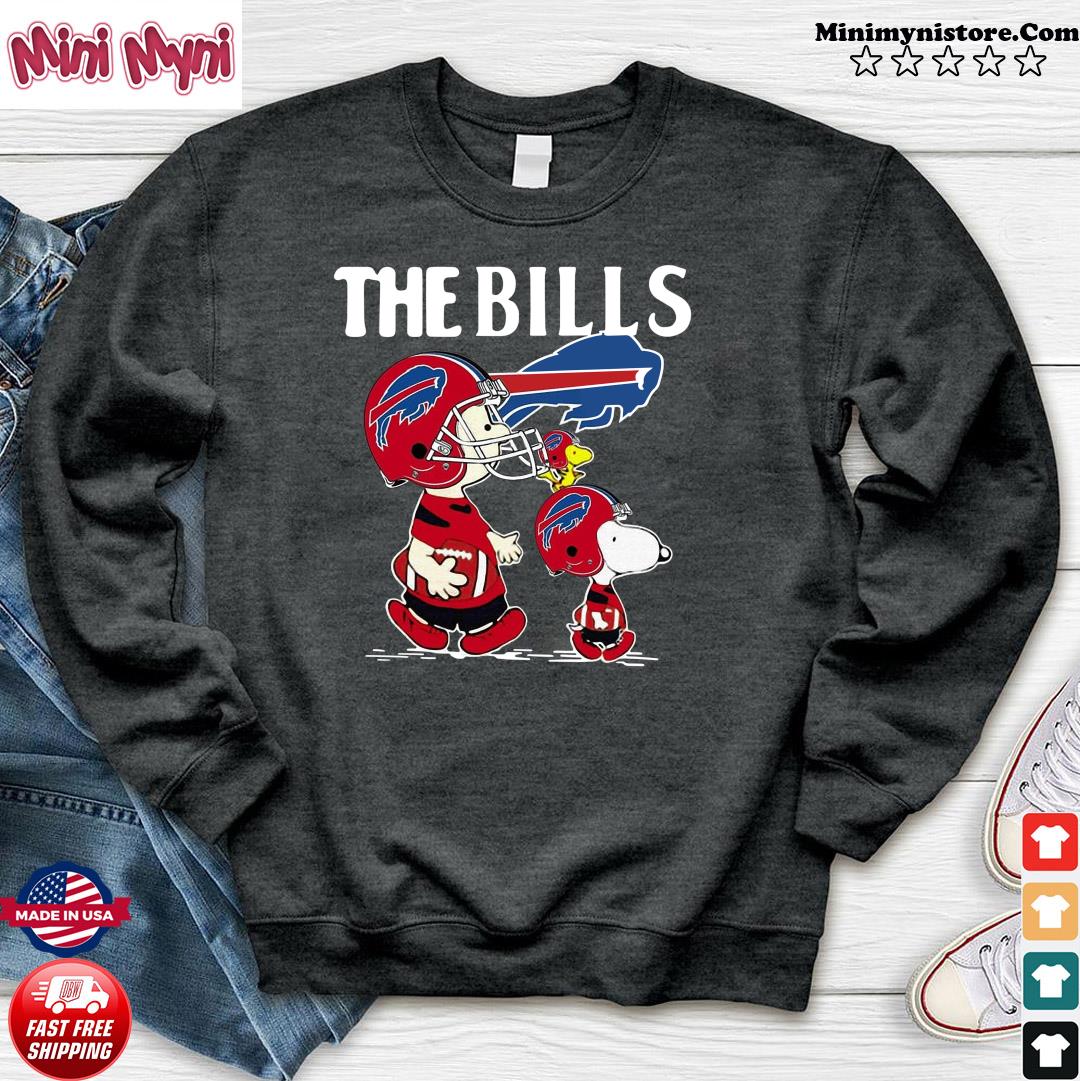 The Buffalo Bills With Red Snoopy Charlie Brown And Woodstock Shirt